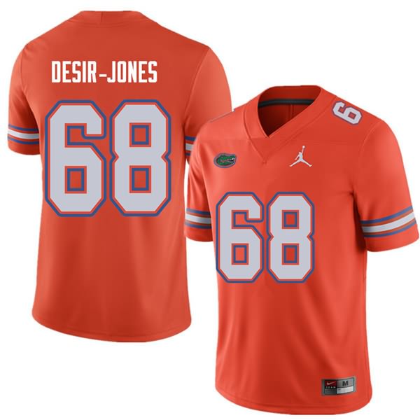 NCAA Florida Gators Richerd Desir-Jones Men's #68 Jordan Brand Orange Stitched Authentic College Football Jersey PQO4764RS